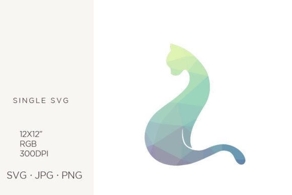 Abstract Turquoise Cat Graphics & Icons