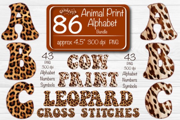 Animal Print Alphabet PNG Bundle: Graphics for Crafts