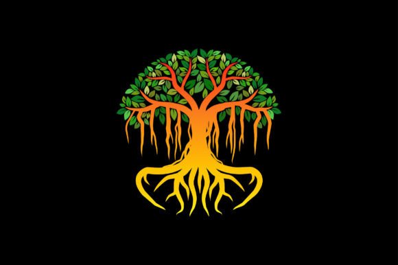 Banyan Tree and Roots Logo: Editorial Graphics & Logos