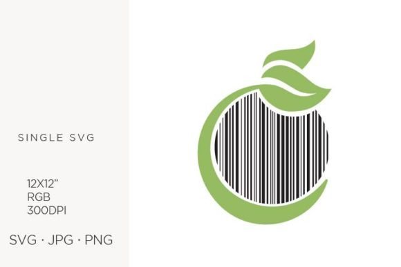 Barcode Green Leaf, Vector: Icons & Graphics for Earth-Conscious Brands