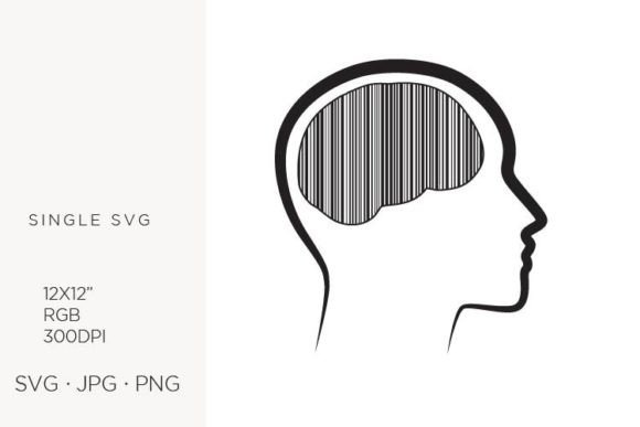 Barcode, Human Brain, Vector Graphics & Icons