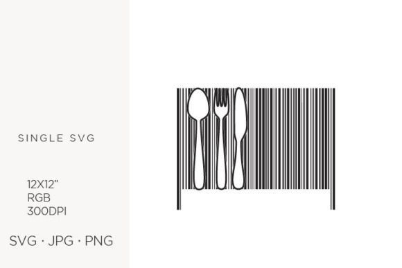 Barcode, Spoon, Fork & Knife Vector Graphics