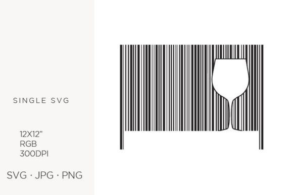 Barcode, Wine Glass, Vector
