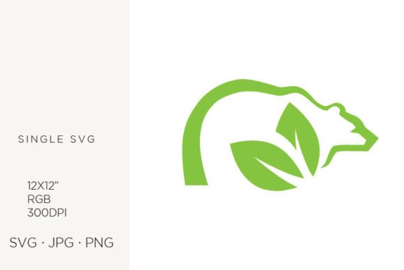Bear and Green Leaf: Friendly Icons & Graphics for Warm Branding