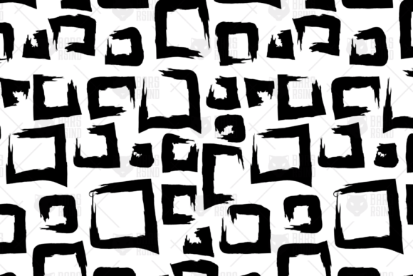 Black Squares Grunge Seamless Pattern: Graphics & Patterns