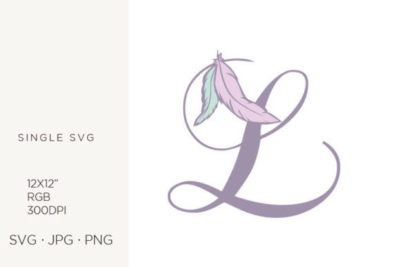 Bohemian Feather, Boho Letter L Graphics & Icons