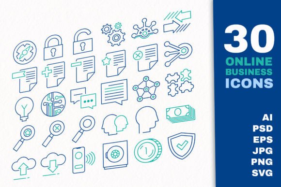 Business App Icons: Clean Graphics & Versatile Icons