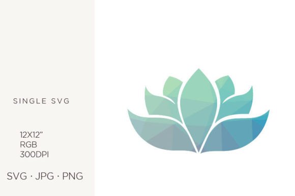 Geometric Pattern Inside Lotus Flower Graphics & Icons