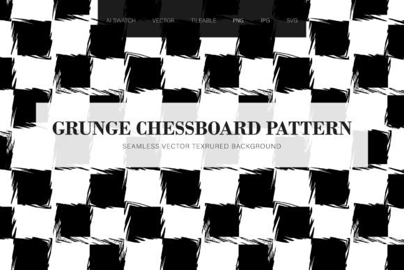 Grunge Chessboard Seamless Pattern: Graphics & Patterns