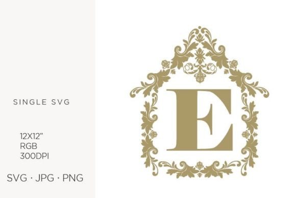 House Like Ornamental Emblem, Letter E — Icons & Graphics
