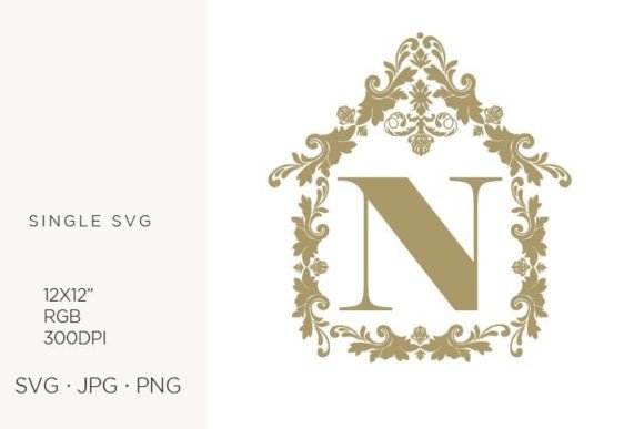 House Like Ornamental Emblem, Letter N: Icons & Graphics