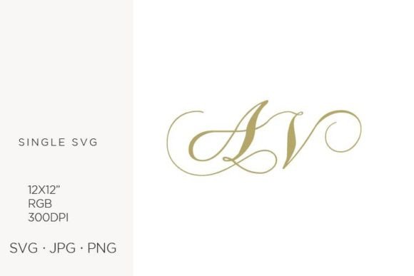 Monogram, Letter A and Letter V Graphics & Icons