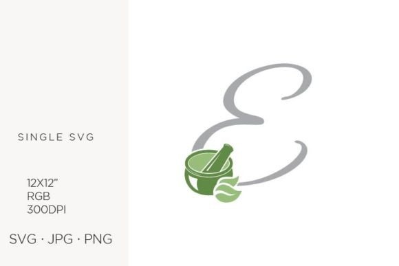 Mortar and Pestle, Spice & Letter E Icons