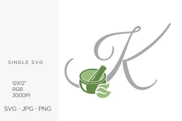 Mortar and Pestle, Spice & Letter K Graphics