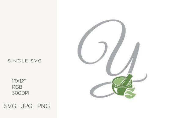 Mortar and Pestle, Spice & Letter Y: Editorial Icons & Graphics