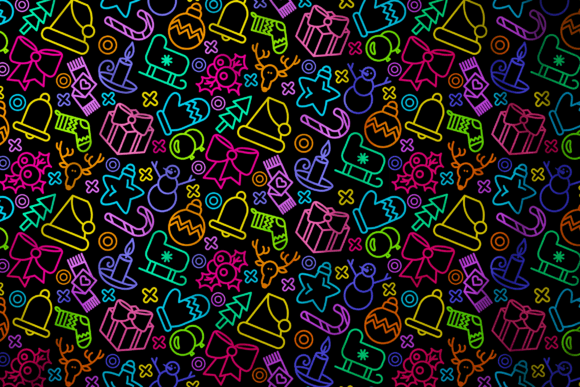 Neon Christmas Pattern: Graphics & Patterns for Festive Sales