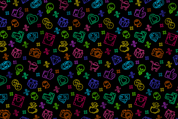 Neon Shopping Sale Pattern: Graphics & Patterns