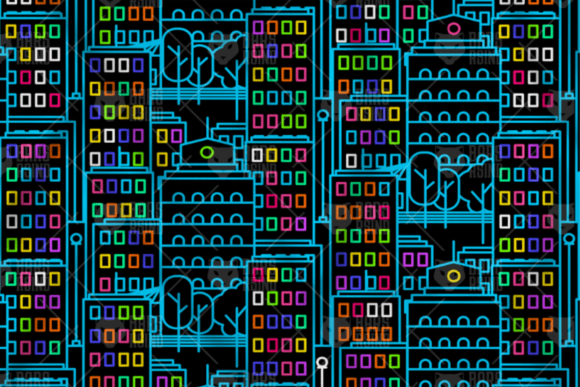 Neon Town Pattern: Graphics & Patterns for Bold Branding