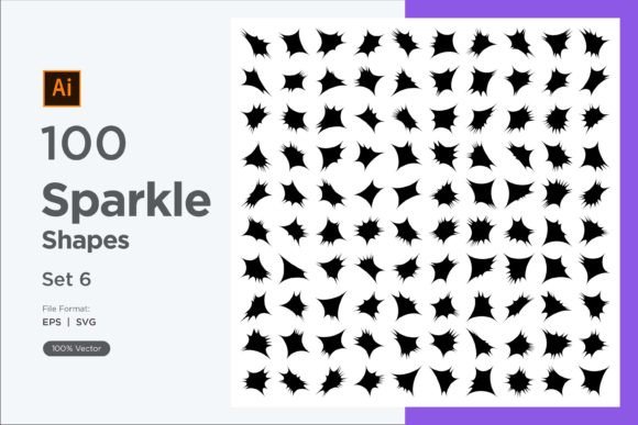 Sparkle Shape Symbol Sign V1-100-6