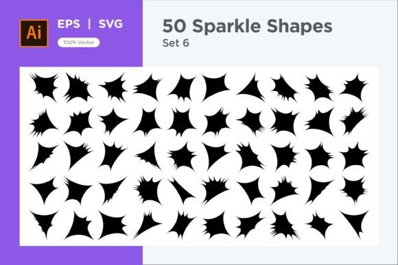 Sparkle Shape Symbol Sign V1 -50-6