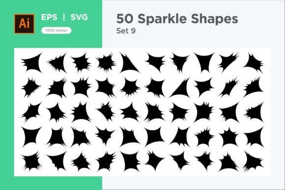 Sparkle Shape Symbol Sign V1-50-9: Graphics for Decorative Elements