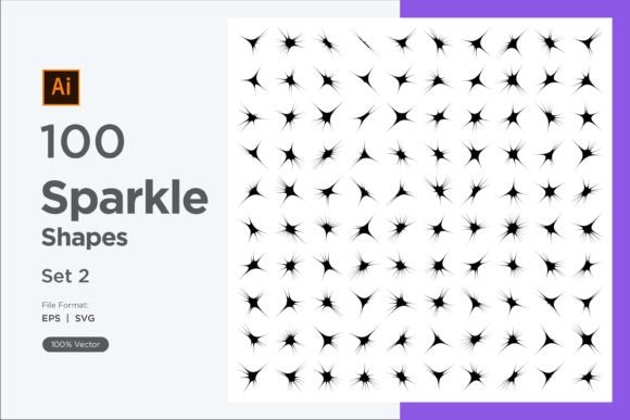 Sparkle Shape Symbol Sign V2-100 -2 Graphics