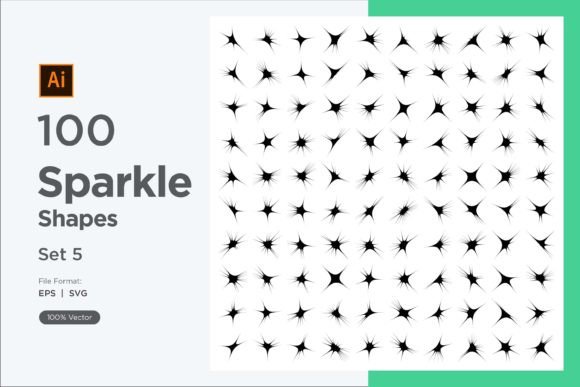 Sparkle Shape Symbol Sign V2-100 -5