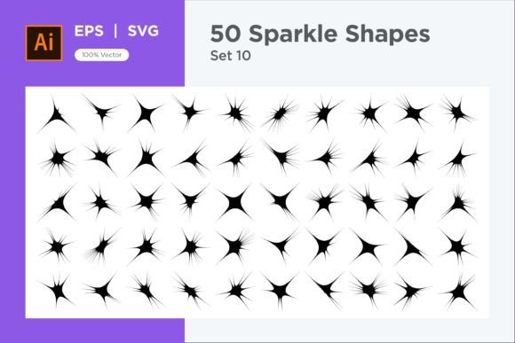 Sparkle Shape Symbol Sign V2-50 -10 Graphics