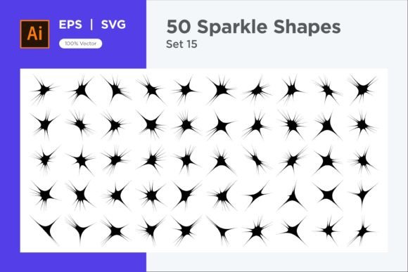 Sparkle Shape Symbol Sign V2-50 -15