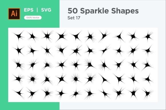 Sparkle Shape Symbol Sign V2-50 -17: Graphics for Decorative Elements