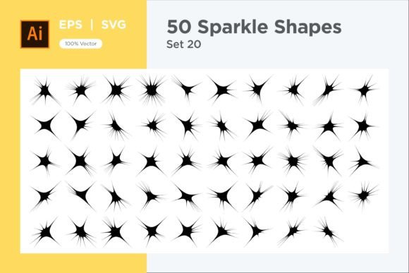 Sparkle Shape Symbol Sign V2-50 -20 Graphics