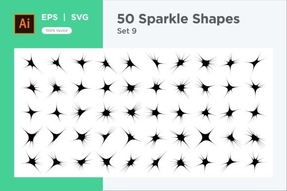 Sparkle Shape Symbol Sign V2-50 -9: Graphics for Decorative Elements