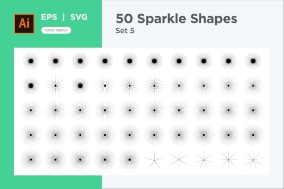 Sparkle Shape Symbol Sign V3-50 -5 Graphics