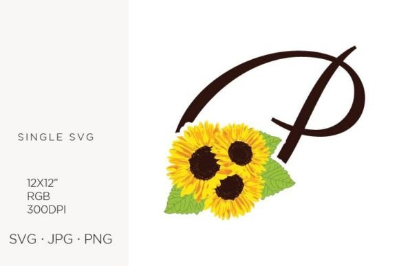 Sunflowers Letter P: Graphics & Icons for Editorial Charm