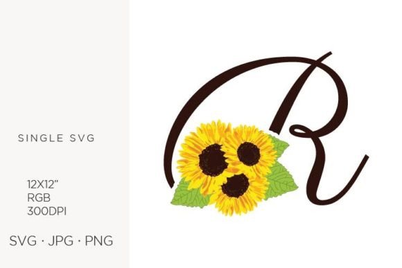 Sunflowers Letter R: A Warm, Handcrafted Icon for Local Branding