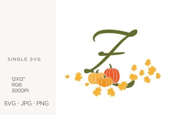 Z Letter, Autumn, Leaves and Pumpkin: Seasonal Icons & Graphics